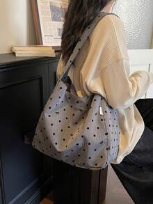 Nueva bolsa de tela minimalista para el hombro para mujeres - Gris - Ver 5