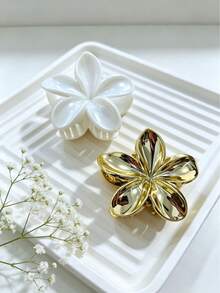 3 piezas/2 piezas Pinza de pelo con flor grande de gradiente acrílico para mujer, simple, exquisita, elegante para recogido en la parte posterior de la cabeza, peinado semi-recogido, accesorio decorativo con forma de flor, temperamento, accesorio de viaje y vacaciones, pinza adecuada para atuendos diarios - Multicolor - Ver 4