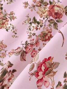 Vestido con abertura y lazo floral - Rosa - Ver 5