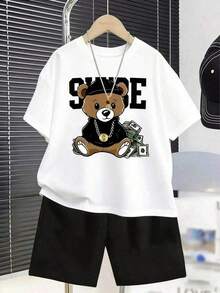 This  Short-Sleeved, Crew-Neck T-Shirt Is Made In Mexico And Designed Specifically For Spring And Summer 2025. It Features A Cartoon Pattern And A Unisex Style, Making It Suitable For Layering As A Base Layer Or Outerwear. It's Not Only Appropriate For Office Wear But Also Easy To Pair With Casual Outfits. The Designers Have Created A Variety Of Styles, Offering Both Men's And Women's Versions Of The Same Design-A Unique Piece For Everyone. - 白色 - 查看 1