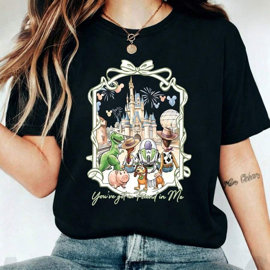 Vintage Disney Toy Story 5 Coquette Bow T-Shirt, Disneyworld Toy Story Tee, You've Got A Friend In Me Shirt, Woody Buzz Party ShirtDisneys Disneyland Paris The Magic Kingdom Disneyesque The House Of Mouse Mickey Mouse Empire Modest Summer Outfits Take That T Shirt Summer Coord Tops For Women Summer Summer Clothes Women Summer Clothes Summer Tops Summer Tops Women Summer Co Ord Summer Top Summer Outfits White Top Black Top Holiday Outfits For Women Tops For Women Summer Holiday Gifts Valentine's Day Gifts Earth Day Gifts Oktoberfest Gifts Summer Bank Holiday Gifts - Black - View 1