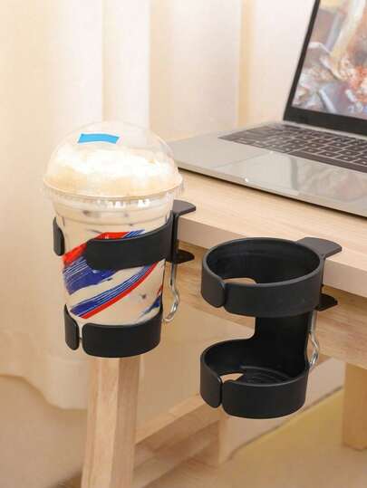Bộ 1 giá đỡ cốc để bàn đơn giản - Giá đựng chai nước tiết kiệm không gian với thiết kế kẹp chắc chắn, giá để cốc nước đặt cạnh bàn không cần khoan, móc treo ba lô hai trong một và kệ đựng đồ chịu tải có thể điều chỉnh cố định. Bền và dễ vệ sinh, thích hợp để sắp xếp không gian làm việc tại nhà và tiết kiệm diện tích bàn làm việc.