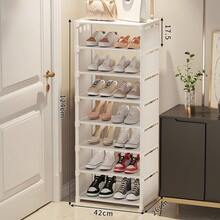 Multi Layer Multifunctional Shoe Rack, Shoe Storage Organizer With Non-Woven Fabric Compartment And Plastic Bracket, Can Accommodate 12-18 Pairs Of Shoes, Suitable For Shoe Racks In Entrance Passages, Wardrobes, Corridors, Bedrooms, And Wardrobes - 6 Layers, 47cm, White - View 6