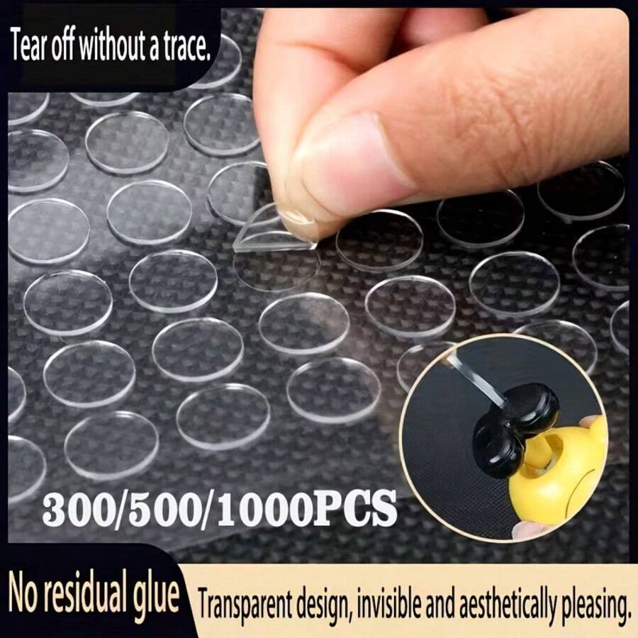 1000/300/100PCS Transparent Round Acrylic Double-Sided Tape, Removable Transparent Nano Adhesive Dots, Suitable For Photos, Posters, Office And Home Multi-Purpose Use, And Holiday Party Balloon Decoration