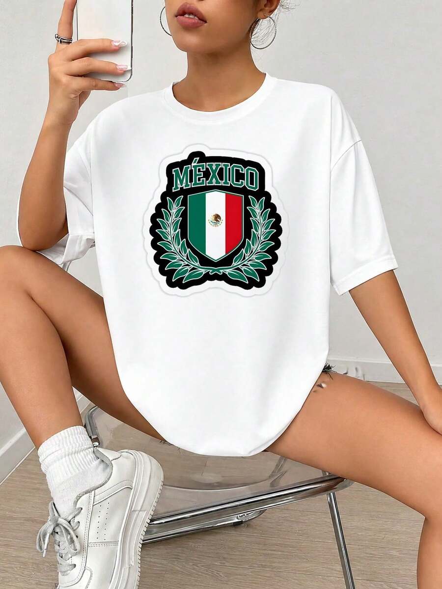 Escudo Fl-ag mexicano con diseño gráfico de impresión de corona de laurel, color verde, blanco, rojo, estilo de insignia vintage, para Patriotic Wall Art o Sticker.jpgRegalos personalizados: Camisetas para mujer con estilos que van desde lo moderno, hippie, casual y minimalista. Ropa masculina personalizada única, armarios cápsula y prendas básicas/urbanas para hombre. Regalos ideales para novios, familiares y amigos, adecuados para cumpleaños, vacaciones, colegio/competiciones, deportes/escalada y más, así como para la moda de otoño y eventos urbanos. Blanco verano.