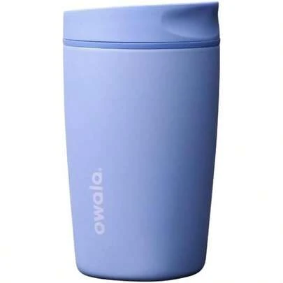 SmoothSip Slider Insulated Stainless Steel Coffee Tumbler, Reusable Iced Coffee Cup, Hot Coffee Travel Mug, 12 Oz, Out Of Blue