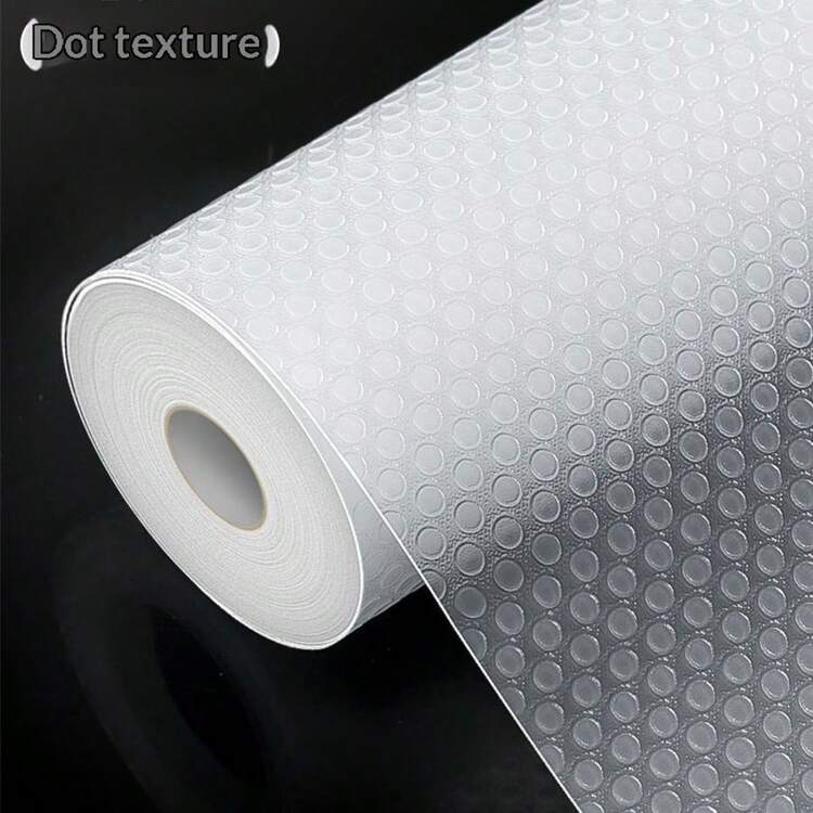 1 rollo de revestimiento para gabinetes de cocina, revestimiento de cajones, almohadilla para gabinetes, papel revestimiento impermeable, antipolvo y antideslizante para refrigerador y superficie de mesa, adecuado para gabinetes y estantes de cocina - puntos - Añade 4