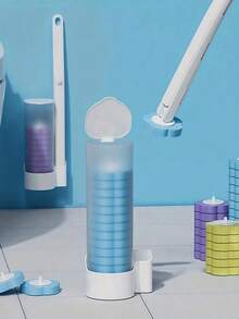 High-Efficiency Cleaning Sponge, Suitable For Disposable Toilet Brush And Brush Head. This Product Comes In Yellow, Blue, And Purple Options, Suitable For Deep Cleaning And Daily Bathroom Maintenance. This Set Includes A Refill Pack Of Toilet Cleaner, Disposable Toilet Brush Heads, And A Cleaning Sponge That Can Be Used To Clean The Bathtub, Floor, Drains, And Toilet. No-Touch Toilet Brush, Durable Material, And Highly Efficient. - Multicolor - View 3