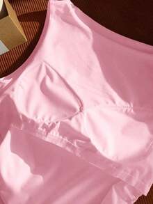 Camiseta de tirantes de algodón puro blanco, primavera/verano - Rosa vieja - Ver 6