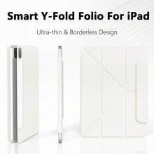 1 pieza Funda compatible con iPad 10th/11th/Air 11 pulgadas M4/M3/M2 (2026 y 2025 y 2024) Funda magnética delgada y potente para Air 5/4th de 10.9 pulgadas, 4 ángulos de soporte, cubierta de soporte vertical, con función de encendido/apagado automático y soporte para lápiz - Blanco - Ver 21