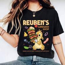 Chemise Reuben Lilo & Sch, Chemise Reuben's Sandwe, 625 Combinains Depuis 2003, Graphique Drôle Alien Sandwich, deau De Voyage WDW - Negro - Ver 1