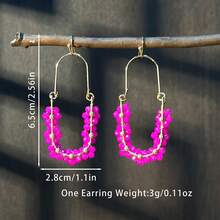 AHAYA Handmade Colorful Beaded Vintage Earrings, Jewelry Accessories Suitable For Daily, Holiday, Party And Fashion Wear - Hot Pink - View 7