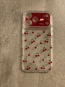 Ốp lưng điện thoại Delicate Glitter Cherry 17 Pro Max, vỏ bảo vệ bằng silicon mềm mại tương thích với Apple 16 Pro Max, 15 Pro, 14 Pro, 13 Series, thiết kế chống rơi vỡ dành cho nữ. - Đỏ - Xem 2