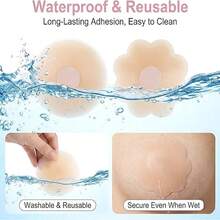 6 Pairs Nipple Covers For Women, Small Strong Adhesive Pasties Nipple Covers Adhesive Silicone Nipple Covers No Show Sticky Breast Petal Nude Seamless Washable Invisible Breast Cakes - Nhiều màu - Xem 3