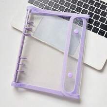 Sổ đựng sticker/ảnh 6 vòng A5 trong suốt có khóa bấm, bìa PVC, thích hợp làm sổ đựng ảnh/ảnh kỷ niệm, đồ dùng học tập và văn phòng phẩm. - A5 - Xem 15