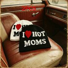 2 chiếc mũ len đôi, họa tiết chữ intarsia, mũ beanie thời trang thường ngày unisex, thích hợp cho việc đi xe đạp đường phố, lựa chọn quà tặng tuyệt vời, chất liệu acrylic, phù hợp mọi mùa. - A - Xem 5