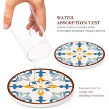 6 Pcs Minimalist Black White Line Coasters, Stylish Geometric Drink Coasters With Storage Rack For Bar & Home Use - Talavera Tile - View 4