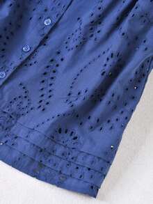 Blusa casual, cómoda y elegante de color azul marino para primavera y verano - Azul 2 - Ver 4