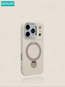 Koolife 白色 360° 旋转磁吸手机壳,PC+TPU 磨砂防震保护套,带指环支架,兼容 Apple 17/17pro/17promax/17Air/16/15/14/13 - 白色 - 查看 6