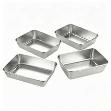 1pc/4pcs Stainless Steel Food Storage Container, Rectangular Picnic & Fridge Box, Kitchen Meal Prep Tray & Home Flat Serving Tray - View 13
