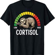 Sloth Low Cortisol Level Meme Reducer For Men And Women T-Shirt - Black - View 1