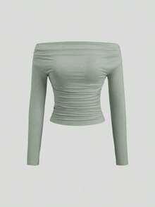Conjunto de 3 piezas para mujer: Blusa de manga larga hombros descubiertos, blusas cortas entalladas, cómodas y amigables con la piel, versátil y estilizador - Multicolor 14 - Ver 3