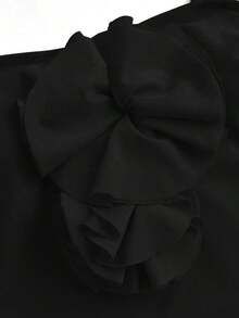 Swim Oasis Conjunto de traje de baño de una pieza con estampado floral 3D para vacaciones de verano - Negro - Ver 5