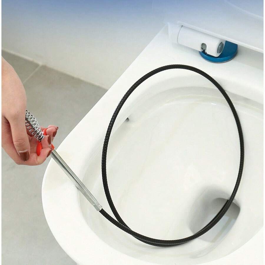 1pc Flexible Drain Cleaner, Stainless Steel Hair And Debris Catcher, Suitable For Deep Pipe Clogging Removal And Preventing Blockage, Essential Household Tool