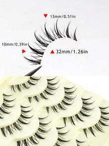 5 Pairs Pointed Tail Cartoon Big Eye False Eyelashes, Japanese Style Fluffy Curly Realistic Soft Lightweight Non-Irritating Little Devil Doll Eyelashes For Date Party - View 5