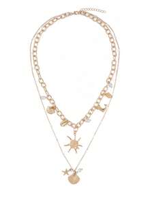 Trivaya 2pcs/Set Kalung Lumba-lumba Cangkang Berlian Imitasi Desain Elegan Unik Gaya Bohemian, Kalung Choker Serbaguna untuk Pakaian Pantai Musim Panas - MultiWarna - View 3