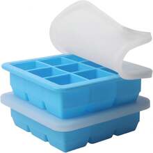 2 Tbsp Silicone Freezer Molds - Perfect For Storing Garlic, Herbs, Ginger, Pesto, Tomato Paste, Lemon Juice,Vegetable Purees,Purees And More - Silicone Food Freezer Tray (Blue 2 Pack) - Red and White - View 1