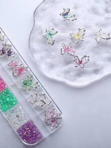 1 Hộp Móng Tay Trang Trí, Móng Tay Nhựa Nhiều Màu Sắc, Đá Hình Bướm, Vật Liệu Làm Móng Tay Đính Đá DIY, Nhiều Màu Sắc Để Lựa Chọn. Đơn giản, Sang Trọng Tinh Tế, Phong Cách Pháp. Vật liệu làm móng bằng kim loại cho Ngày Valentine, Mùa tựu trường, Mùa lễ hội, Lễ hội âm nhạc, Du lịch và các Lễ hội khác. - Nhiều màu - Xem 4