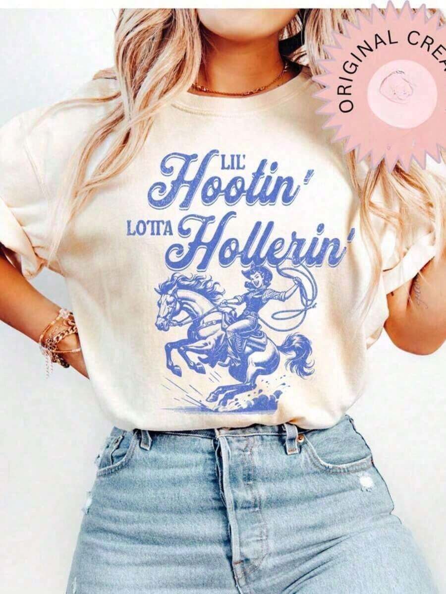 Camisetas Premium Casuales Unisex con Diseño Gráfico Vintage de Vaquero, Camiseta Retro de Vaquero de Talla Grande, Camiseta Lavada Vintage © Camiseta de vaquera, camisa estilo western, regalo para chica campestre, 100% algodón, camiseta de manga corta de gran tamaño, clásica, de algodón grueso, con estampado gráfico, top casual de manga corta para mujer, nueva camiseta elegante. - Blanco - Ver 1
