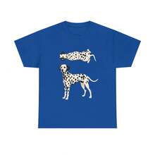 Women's T-Shirt With Dalmatian Dog Illustration T-Shirt |   Two Dalmatians On A Red Background Are Cool In The Summer - 藍色 - 查看 1