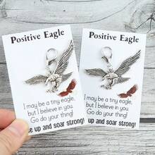 1pc/2pcs Creative Eagle Encouragement Keychain Set, Soaring Eagle Design, Encouraging Everyday Accessory, Suitable For Graduation, Back To School, Birthday, Party, Gift For Friends, Family, Colleagues Who Need Motivation - Antique Silver - View 4