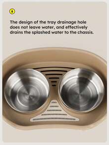 跨境热销宠物双碗，不锈钢喂食饮水碗，防滑底防溢设计，可拆卸不锈钢碗，防漏，304不锈钢碗+防滑底座，易于清洁，适用于猫狗 - 1公升 - 查看 11