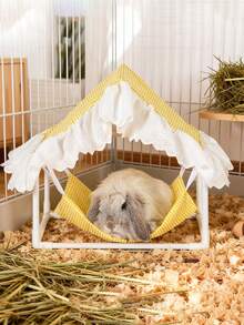 1pc Small Pet Hammock Tent, Guinea Pig Hideaway, Rabbit Hammock, Washable Small Animal Cage Shelter, Guinea Pig Tent, PVC Supported Rabbit Cage, Small Pet Supplies, Comfortable Breathable Sunshade Durable Easy To Clean, Perfect Gift For Your Furry Friends - A - View 6