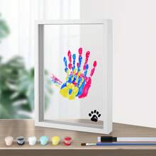 Family Handprint Craft Kit, DIY Lasting Keepsake Gift For New Parents, Wooden Frame - Pearl White Transparent Photo Frame - View 11