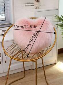 1pc Mini Heart-Shaped Plush Pillow, Bedroom Decor, Sofa, Car Lumbar Cushion, Filled Inner - Baby Pink - View 4
