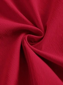 Vestido de tirantes unicolor pecho con fruncido con cordón lateral - Rojo - Ver 5