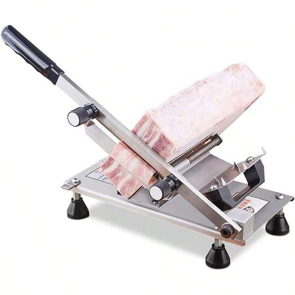 Household Meat Slicer, Stainless Steel Meat Slicer With Adjustable Thickness, Used Cooking Pig Feet, Chops, Lamb Chops At Home And With Curler