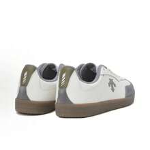 DESCENTE Edge Court Leather Sneakers, Comfortable And Versatile, Low-Top, Unisex, White/Grey - White-gray - View 4