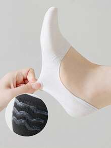 6 Pairs Summer Khaki Versatile Popular Japanese Style Breathable Low-Cut Invisible Non-Slip Boat Socks - Multicolor - View 7