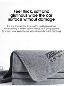 5/3/1 pièce Serviette de lavage de voiture professionnelle, chiffon de lavage de voiture en fibre ultra-fine double face, serviette épaisse absorbante et sans peluches, chiffon de nettoyage de détail de voiture, chiffon d'essuyage absorbant, chiffon de nettoyage de voiture - Gris - A - Voir 4