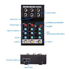 2 Channel Audio Mixer DSP Digital Chip Bluetooth 6.35mm Interface Mixing Console With High/Low Balance Control For Karaoke - Black - View 7