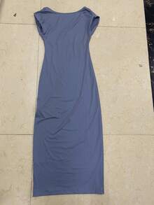 2026 Summer Fashion  Round Neck Short Sleeve Backless Slim Dress - Black (in Stock) - View 4