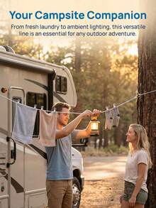 URBANWAVE Corde à linge portable d'extérieur avec 12 pinces, convient pour le camping, la randonnée et autres activités de plein air, corde de séchage résistante au vent et antidérapante, peut être utilisée dans les hôtels, à l'intérieur, les dortoirs, sans perçage requis pour la fixation murale, accessoire de voyage discret, facile à utiliser - 12 clips - Voir 6
