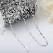 1/2/5m 1捲 9x3.2x1mm 18K鍍金黃銅鏈條－適用於項鍊、手鍊、耳環－完美DIY珠寶製作配件鏈 - 橢圓方框鏈 - 查看 11