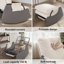 Patio Lounge Chair & Swing Chair - Iron Frame Rocking Chair With Footrest - View 8