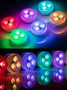 小旋鈕遙控 LED 水下燈，七彩 RGB 變色蠟燭燈，泳池池塘氛圍燈，水族造景強化，花園派對酒吧婚禮裝飾氛圍燈（含吸盤） - 彩色 - 查看 3
